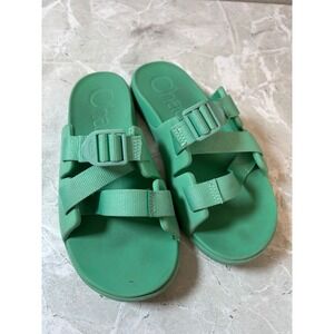 Chaco Chillos Kids Adjustable Sport Sandals Slides Size‎ 4 Green Lightweight